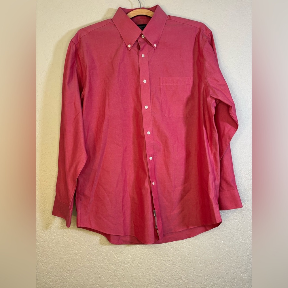 Nordstrom Men's Bold Red Salmon Dress Shirt Size 16/33